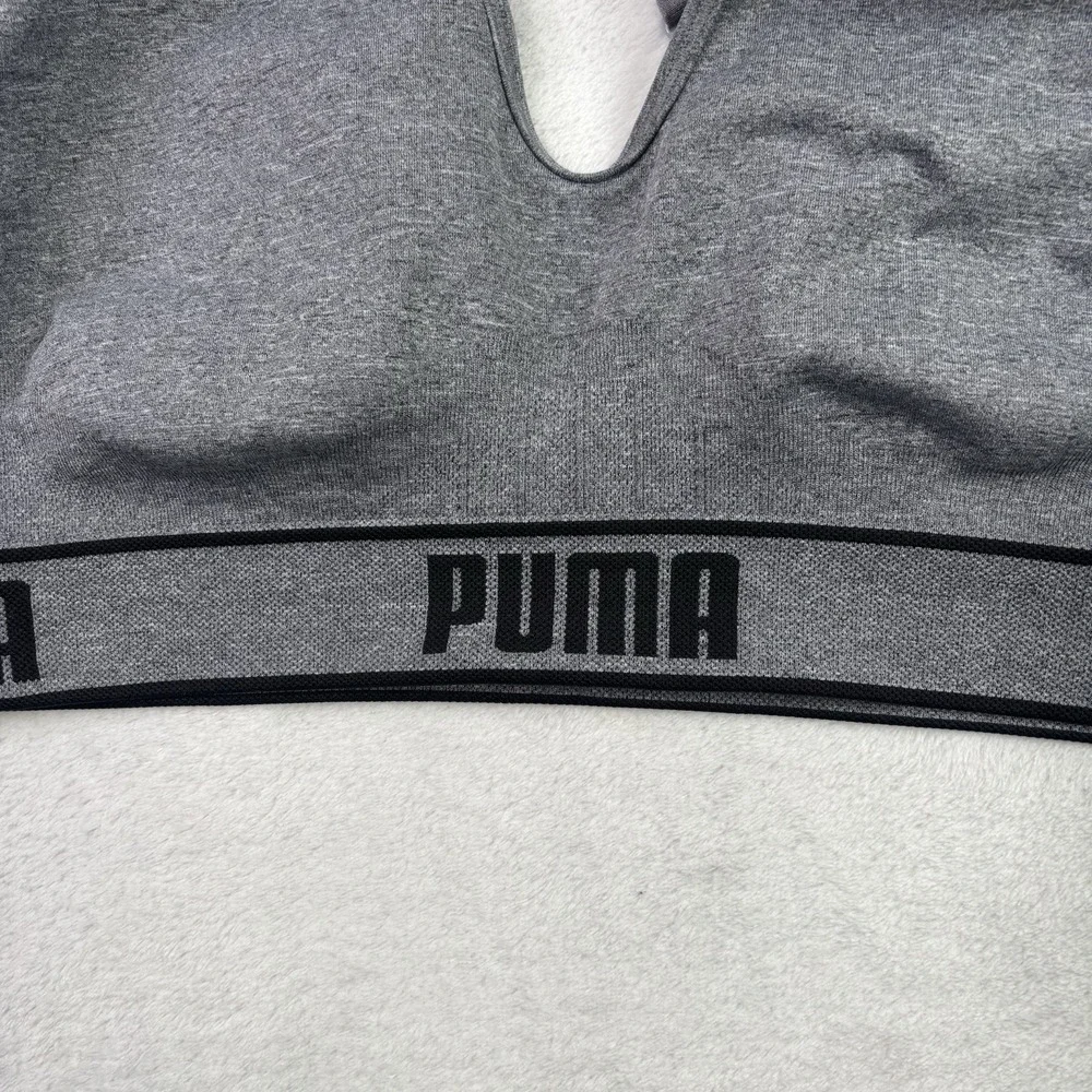 Puma Grey Activewear Athletic Sports Bra Racerback Women's XL